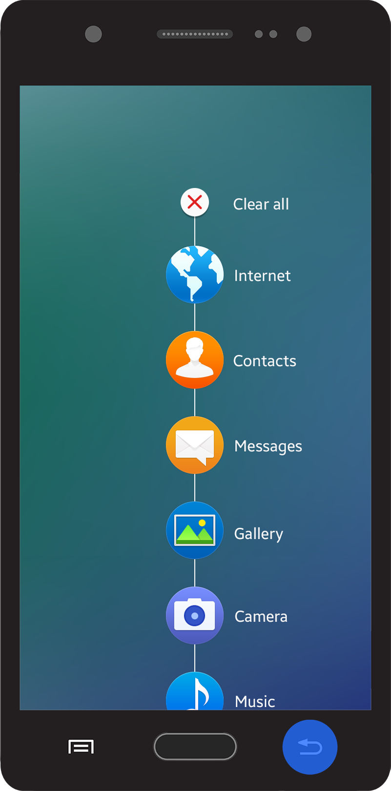 Navigation to the Home screen