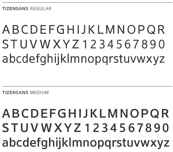 TizenSans regular and medium fonts